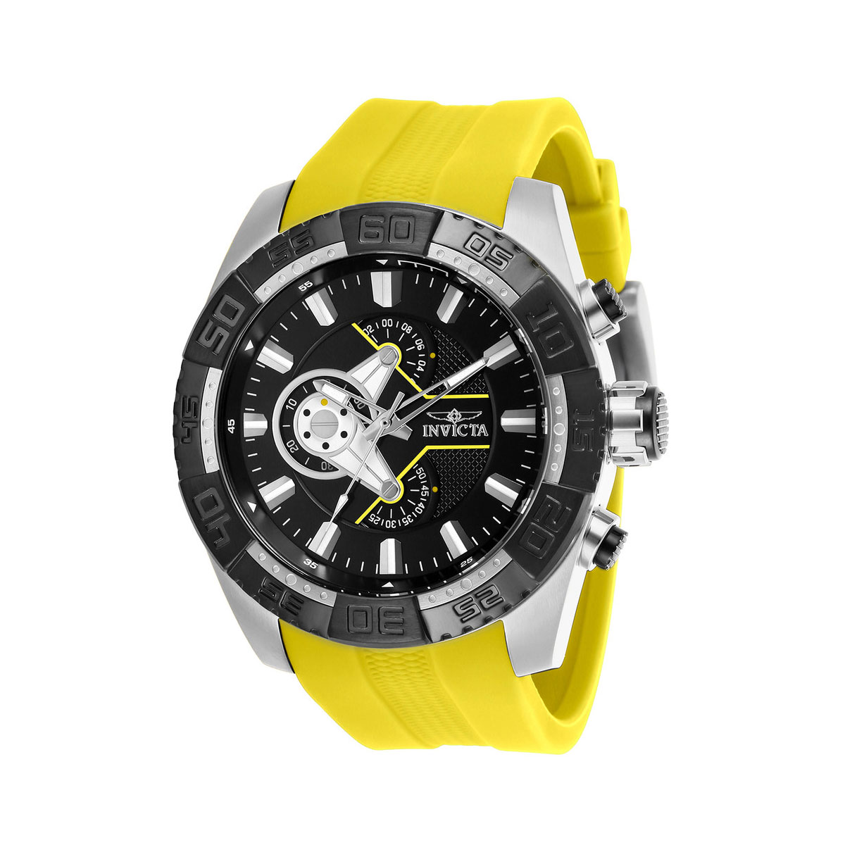 Sport watch with yellow band