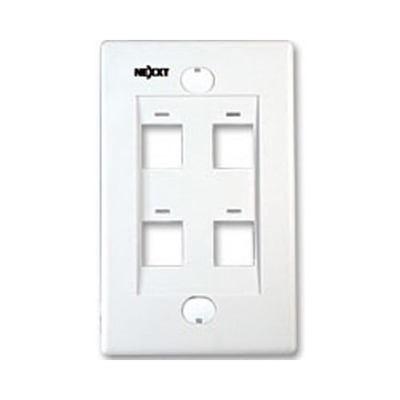 Nexxt - RJ45 Wall Plate, 4 Port, White