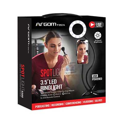 Argomtech - Spotlight 3.5" LED Ring Light with Lamp