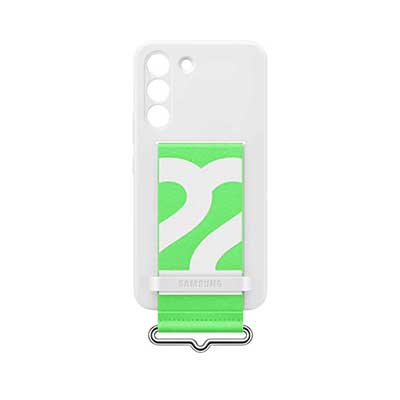Samsung - Galaxy S22 Silicone Cover Case with Strap, White