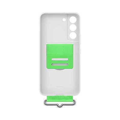 Samsung - Galaxy S22 Silicone Cover Case with Strap, White