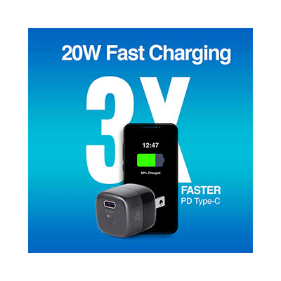 Argomtech - Nano Wall Charger, 20W, Volta P2, Black
