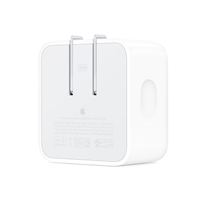 Apple - 35W Dual USB-C Port Compact Power Adapter, White