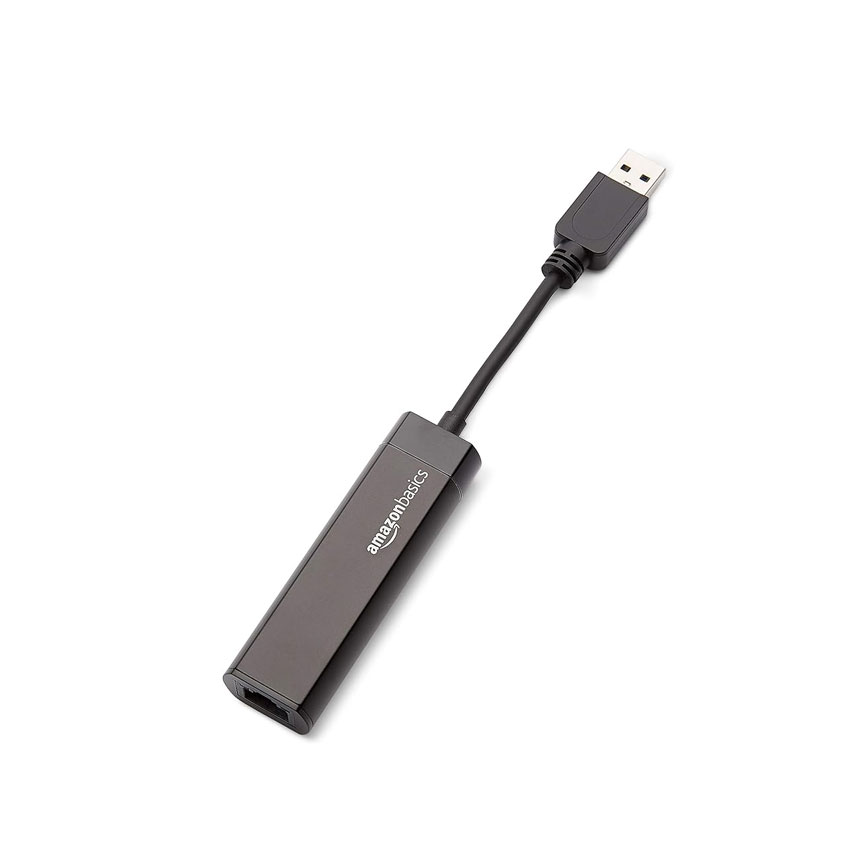 Amazon - USB 3.0 to 10/100/1000 Gigabit Ethernet Internet Adapter - Black