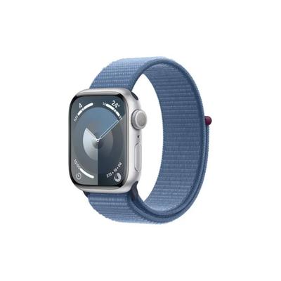Apple - Watch Series 9, 41mm, Silver Aluminum Case - Winter Blue Sport