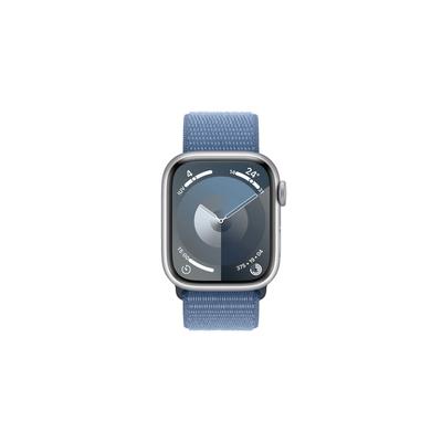 Apple - Watch Series 9, 41mm, Silver Aluminum Case - Winter Blue Sport