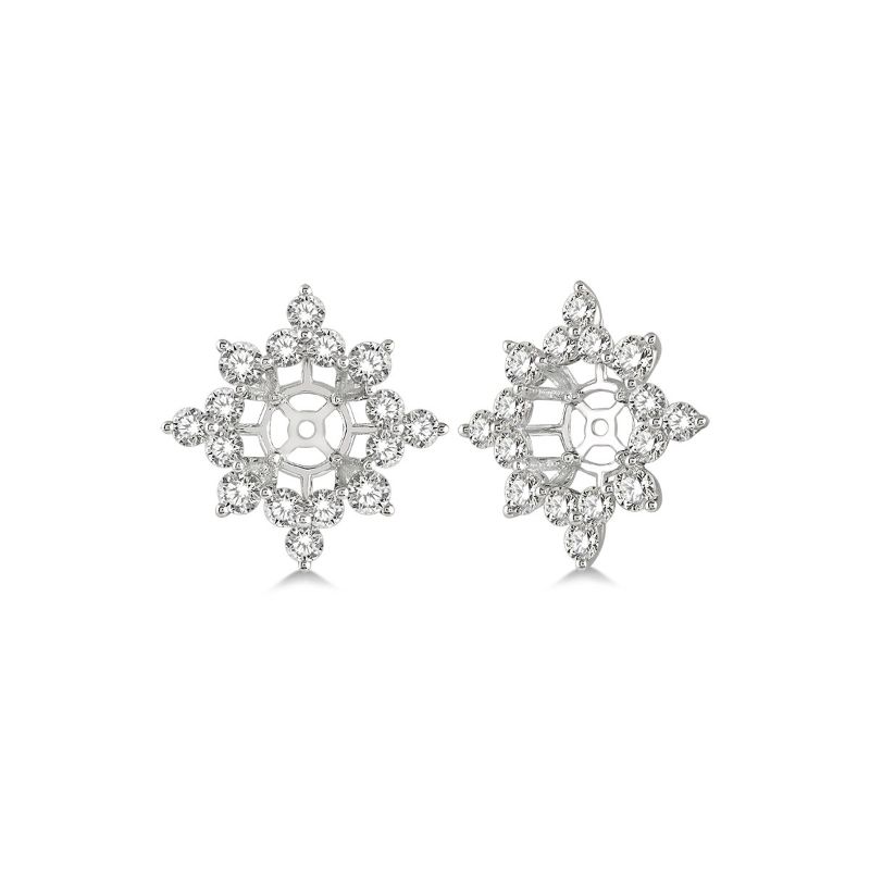 White Gold Diamond Earring Jackets 14KT, 1.45 Carats