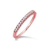 Rose Gold Stackable Diamond Band 14KT, 0.10 Carats