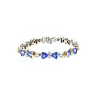 Unique Tanzanite and Diamond Bracelet 14KT