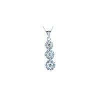 Three Flower Diamond Pendant 14KT