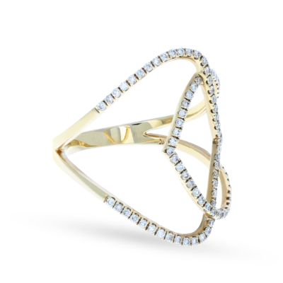 Yellow Gold Bold Fashion Diamond Ring 14KT