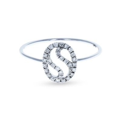 White Gold Oval Diamond Ring 18KT