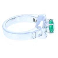 Unique Emerald Diamond Ring 18KT