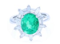 Web Emerald Diamond Ring 18KT