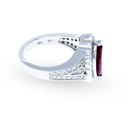 Marquise Ruby Diamond Ring 18KT