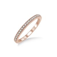 Rose Gold Prong Set Milgrain Diamond Band 14KT, 0.20 Carats