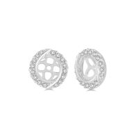 White Gold Round Diamond Earring Jackets 14KT, 0.25 Carats