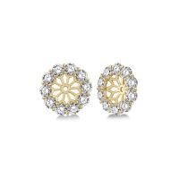 Yellow Gold Classic Diamond Earring Jackets 14KT, 0.75 Carats