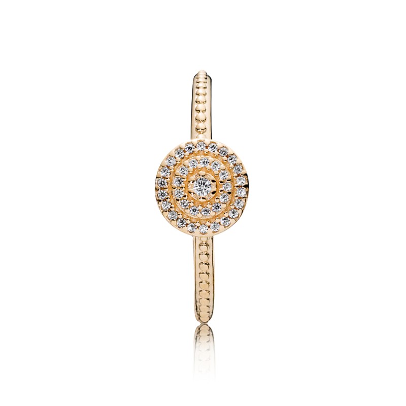 Radiant Elegance Ring, 14K Gold & Clear CZ