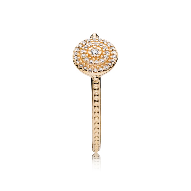 Radiant Elegance Ring, 14K Gold & Clear CZ