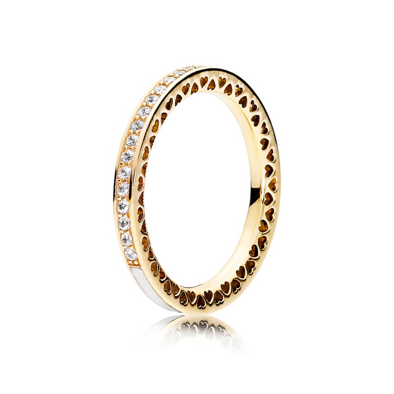 Radiant Hearts of Pandora, 14K Gold & Clear CZ