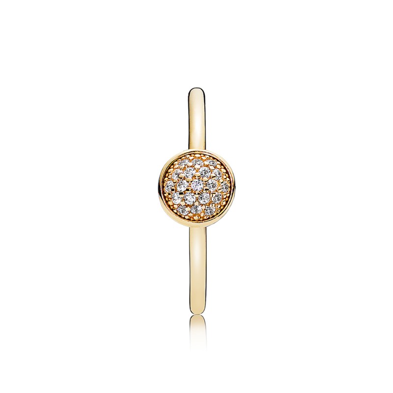 Dazzling Droplet Ring 14K Gold, Clear CZ