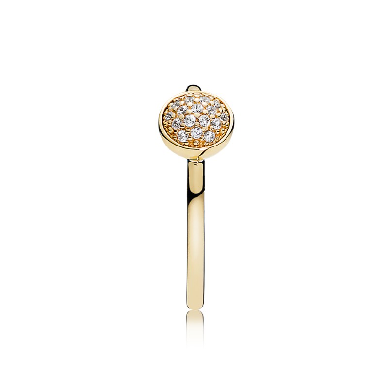 Dazzling Droplet Ring 14K Gold, Clear CZ
