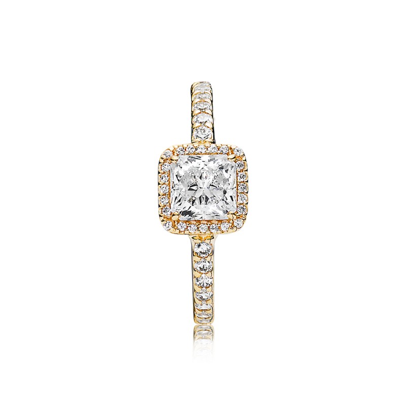 Timeless Elegance Ring, 14K Gold & Clear CZ