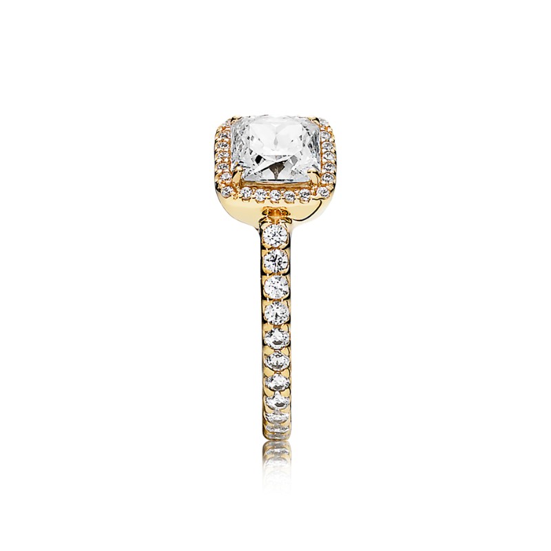 Timeless Elegance Ring, 14K Gold & Clear CZ
