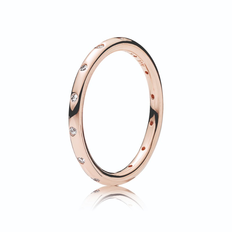 Droplets Ring, PANDORA Rose<sup>TM</sup> & Clear CZ