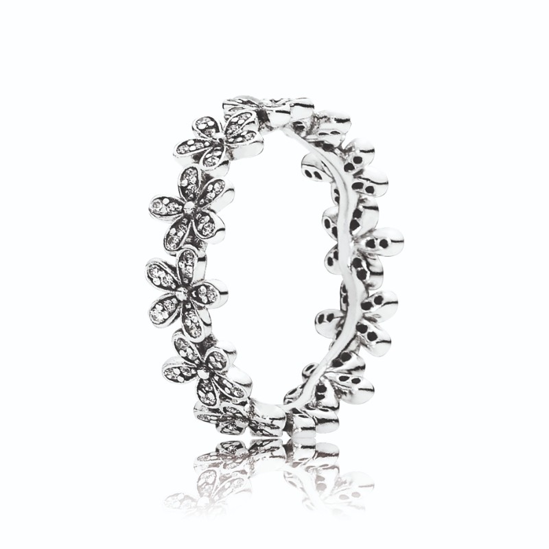 Dazzling Daisy Meadow Stackable Ring, Clear CZ
