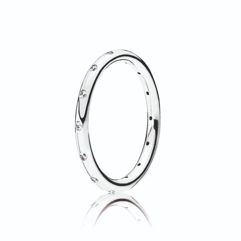 Droplets Stackable Ring, Clear CZ
