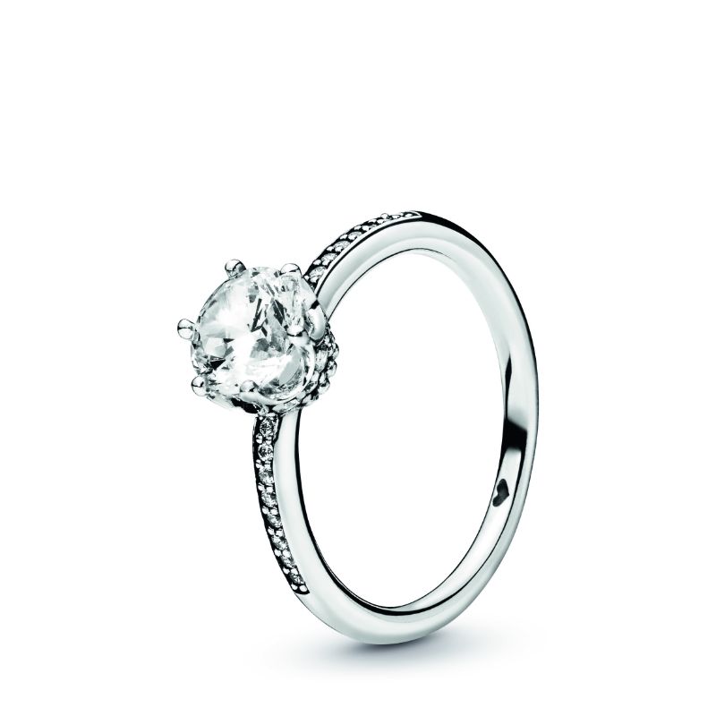 Clear Sparkling Crown Ring