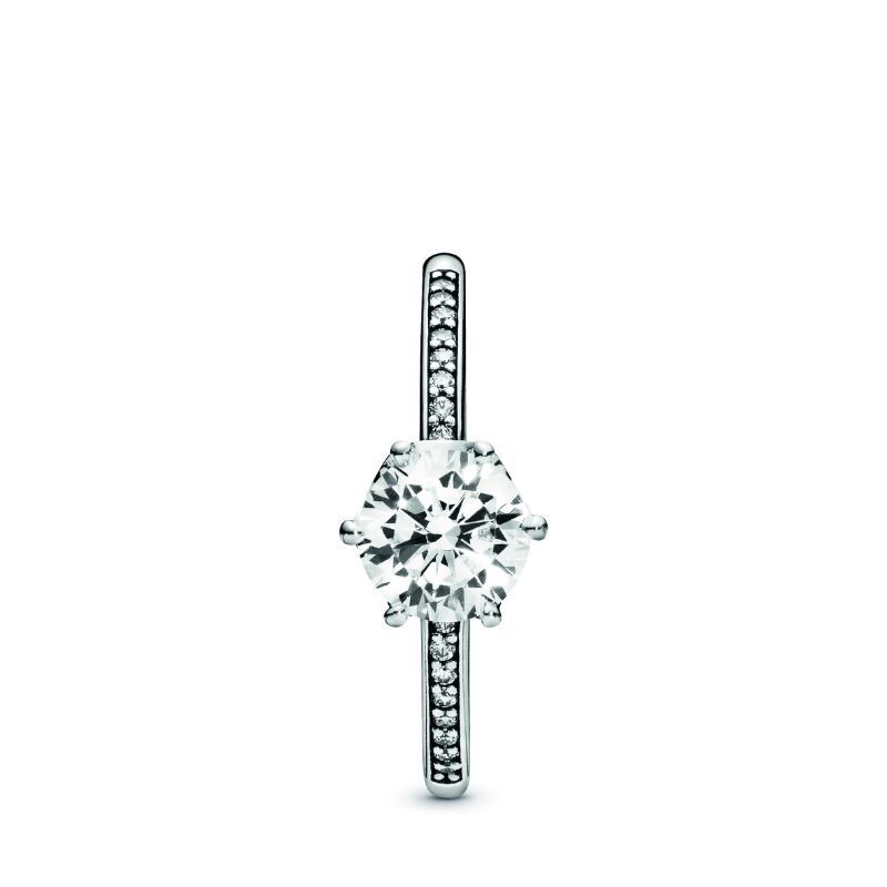 Clear Sparkling Crown Ring