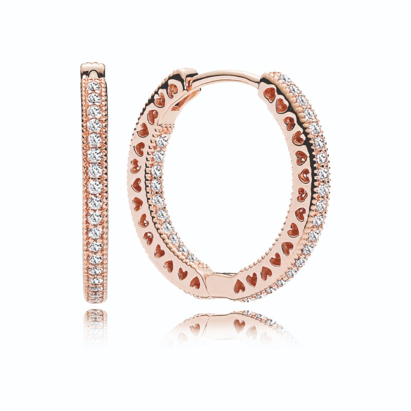 Hearts of PANDORA, PANDORA Rose&trade; & Clear CZ, 20 mm