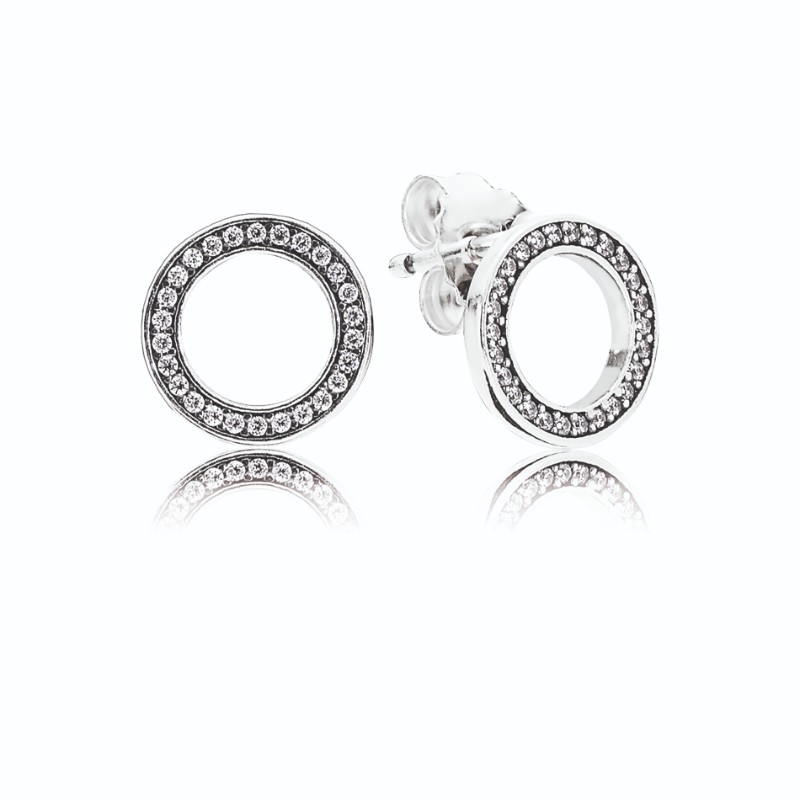 Forever PANDORA Stud Earrings, Clear CZ