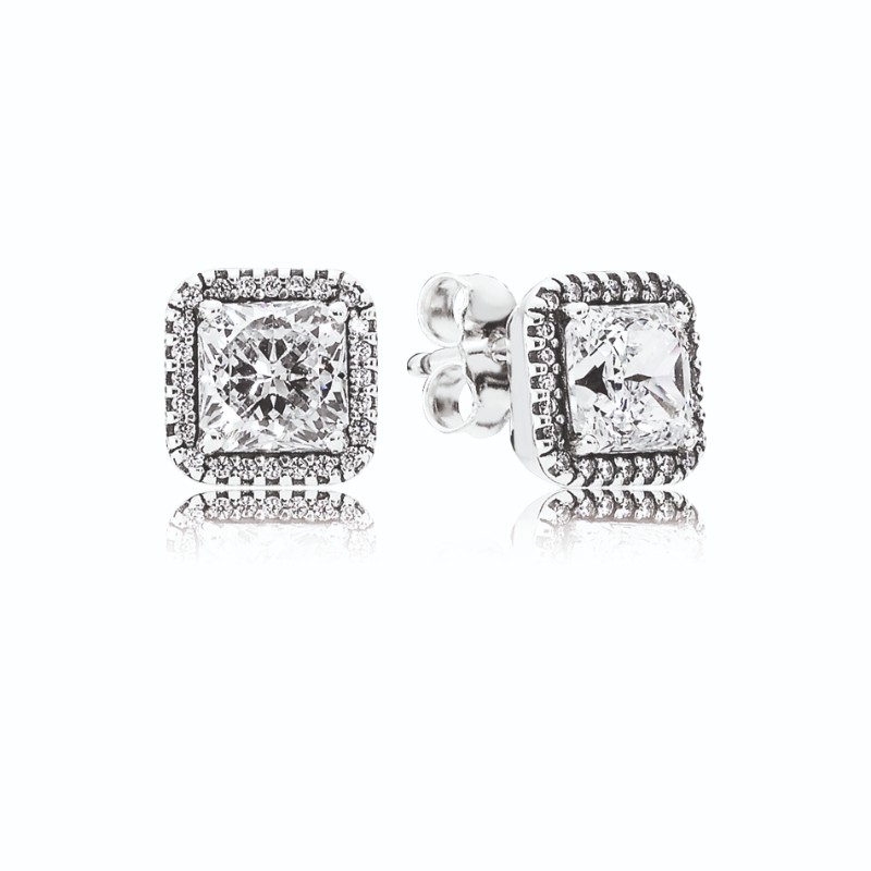 Timeless Elegance Stud Earrings, Clear CZ