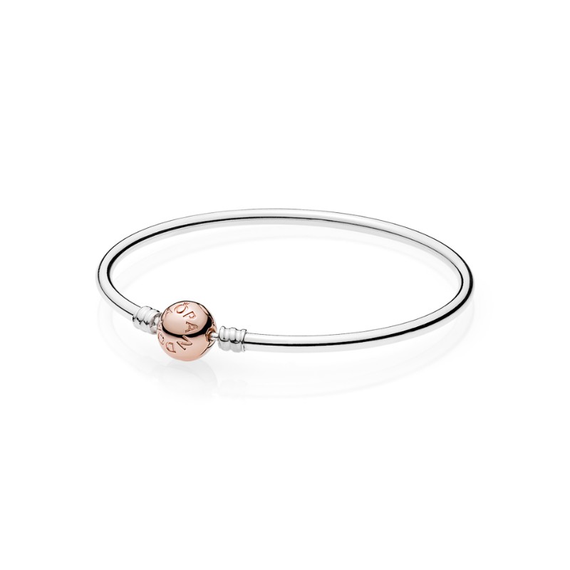 Sterling Silver Bangle w/ PANDORA Rose&trade; Clasp