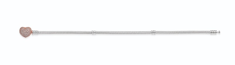 Sterling Silver Bracelet, PANDORA Rose&trade; Pavé Heart Clasp