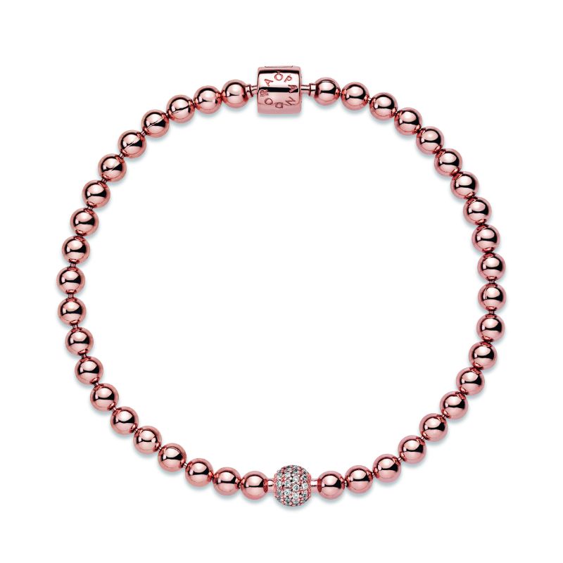Beads & Pav&eacute; Bracelet, Pandora Rose