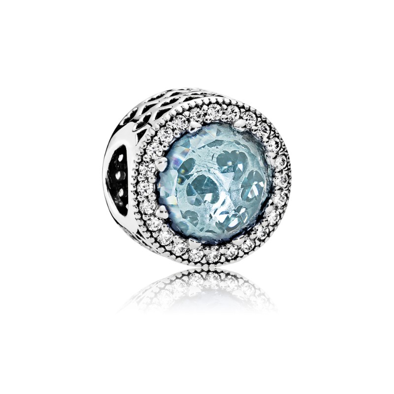 Radiant Hearts, Glacier-Blue Crystals & Clear CZ