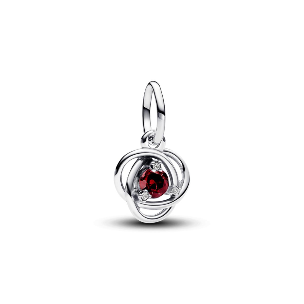January Red Eternity Circle ZC03 Charm