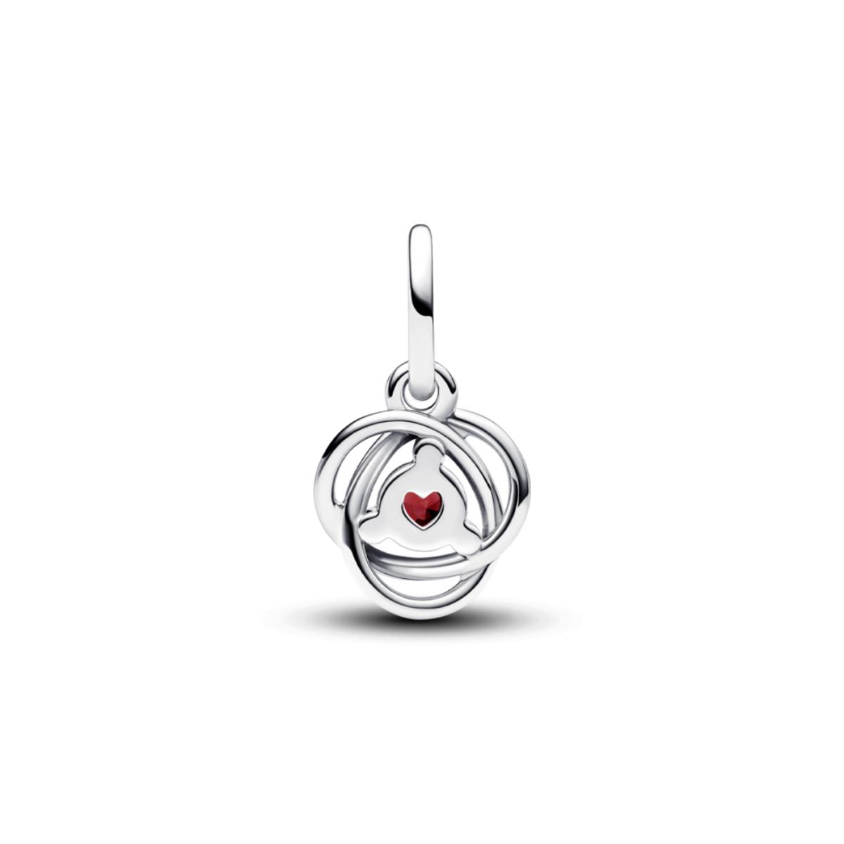 January Red Eternity Circle ZC03 Charm