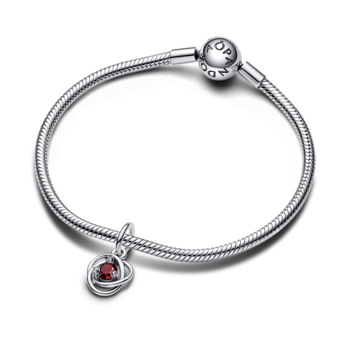 January Red Eternity Circle ZC03 Charm