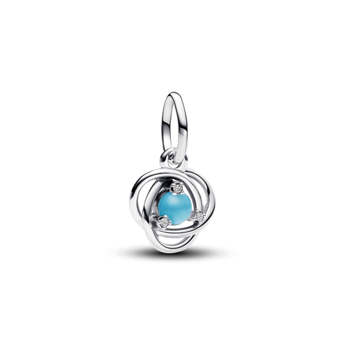 December Turqoise Blue Eternity Circle ZC03 Charm