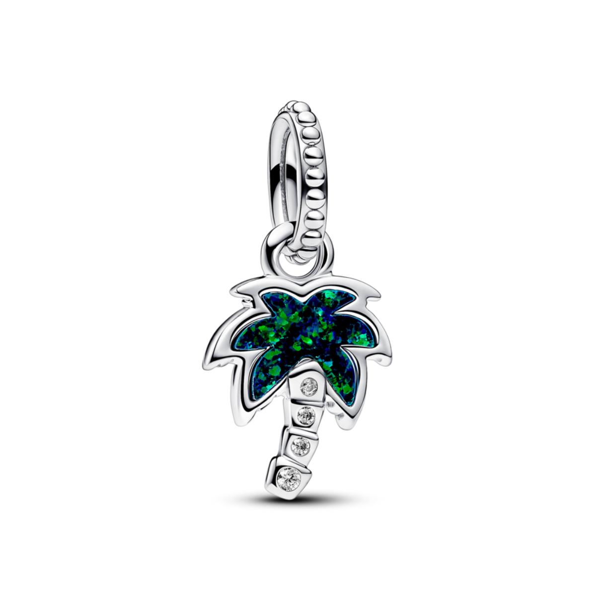 Opalescent Green Palm Tree ZC03 Charm