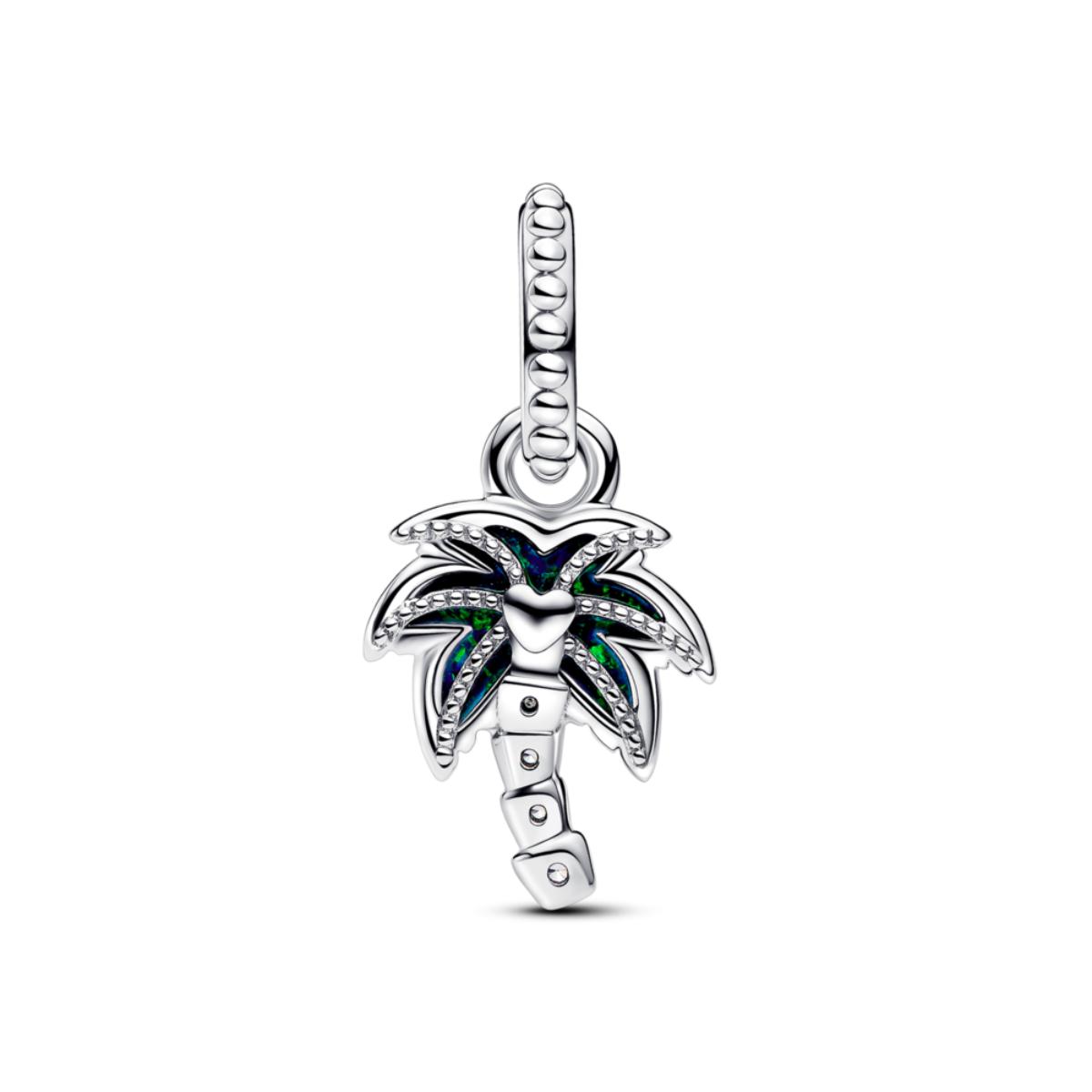 Opalescent Green Palm Tree ZC03 Charm
