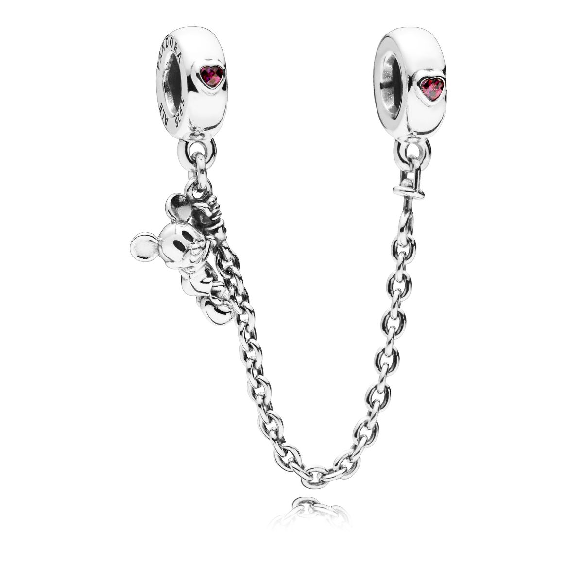 Disney, Climbing Mickey Safety Chain, Red CZ
