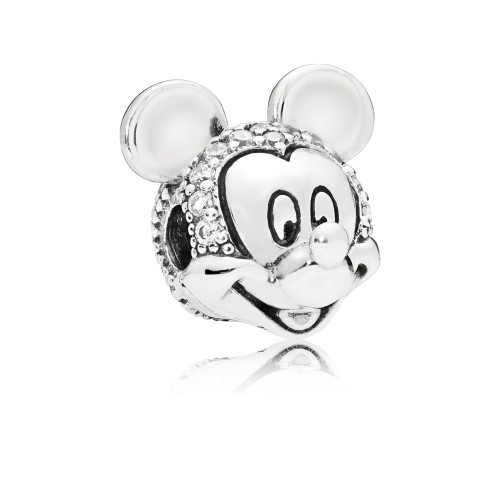 Disney, Shimmering Mickey Portrait Clip, Clear CZ