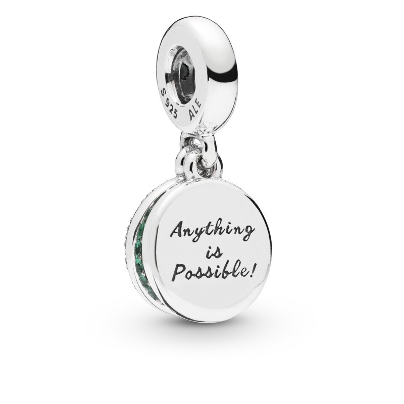 Dazzling Clover Dangle Charm, Multi-Colored Crystals & Clear CZ